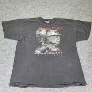 Vintage 90's Nebraska Cornhuskers Thanks Coach Tom Osborne TShirt Mens XXL Black